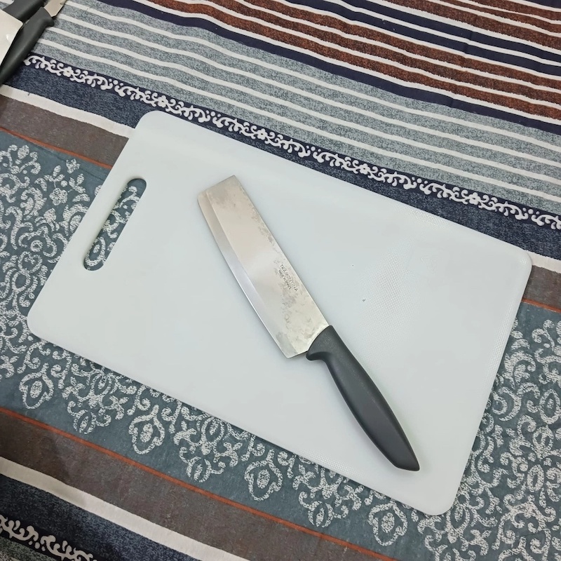Picture of Brazilian-Made Tramontina Cook's Knife – 23444/067 – 6-Inch Stainless Steel Blade, Grey Polypropylene Handle, Perfect for Kitchen Tasks, Durable and High-Quality, 1 Piece Included.-Silver