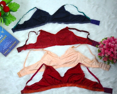 Picture of 3 PCS Fashion Form Women's Non Padded Wire Free Everyday Bra  Best Quality Stylish sexy Stitchable bra for women and girls Stitch Soft and Comfortable Multicolor Bra