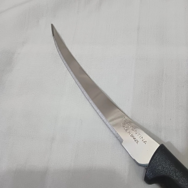 Picture of Multicolor Handle Tomato Knife - Tramontina Plenus 5-Inch Stainless Steel Blade - Ideal for Clean Slicing of Bread and Tomatoes-Silver