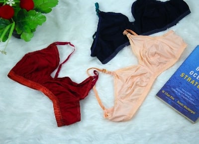Picture of 2PCS Fashion Form Women's Non Padded Wire Free Everyday Bra  Best Quality Stylish sexy Stitchable bra for women and girls Stitch Soft and Comfortable Multicolor Bra
