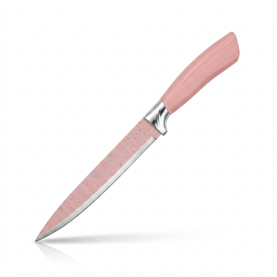 Picture of  1PCS Long Chef Knife - Stainless Steel with Green Handle - 6-Inch Nonstick Blade for All-Purpose Kitchen Cutting - Colorful Multicolor Design, Perfect for Vegetables. -Multicolor