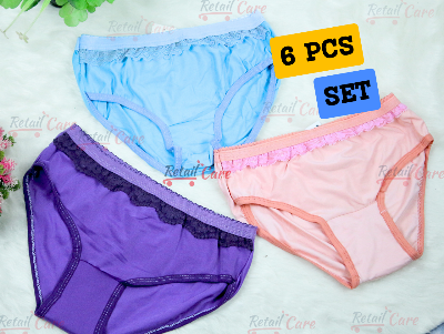 Picture of (6 pieces pack) stretch panty synthetic panty soft panty comfortable pant womens wear panty stylish panty Premium Panty Stylish panty Sexy panty Short Panty   Women Lace Bikini Panties Soft Stretch Hipster