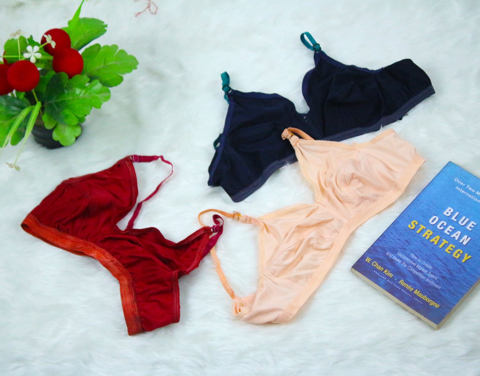 Picture of 4 PCS Fashion Form Women's Non Padded Wire Free Everyday Bra  Best Quality Stylish sexy Stitchable bra for women and girls Stitch Soft and Comfortable Multicolor Bra