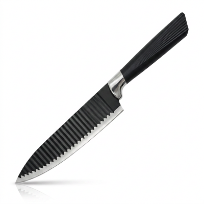 Picture of 6-Inch Chef Knife – Black PP Handle with Stainless Steel Blade, Non-Stick Coating, Durable and High-Quality Kitchen Tool, Ideal for Various Cooking Tasks, Made in China, 1 Piece.-Black