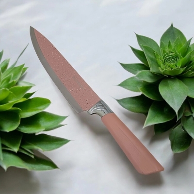 Picture of  1PCS Stainless Steel Kitchen Knife - Cutter Green Handle with Nonstick Blade - 6-Inch Chef Knife for All-Purpose Kitchen Use - Durable Multicolor Tool. -Multicolor