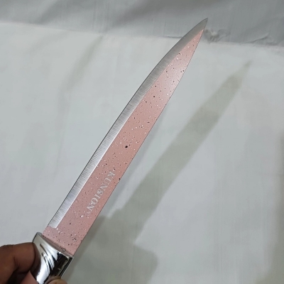 Picture of  Colorful Kitchen Knife - 1PCS Stainless Steel Long Chef Knife with Green Handle - 6-Inch Nonstick Blade for All-Purpose Kitchen Cutting - Ideal for Vegetables. -Multicolor