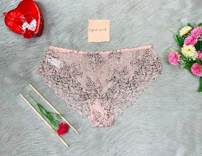 Picture of Womens Lace Panty Low Waist Cotton Briefs Underwear Soft Stretch Bikini Solid Cozy Lace Tanga Lace Cheeky Underwear for Women Lace Panties Net Panty Soft & Comfortable- 2 PCS