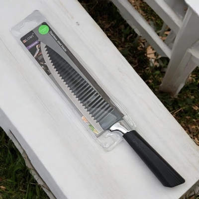 Picture of 6-Inch Stainless Steel Chef Knife – Non-Stick Coating with Black PP Handle, Ideal for Various Kitchen Tasks, Durable, Sharp, and Easy to Clean, High-Quality from China, 1 Piece Included.**-Black