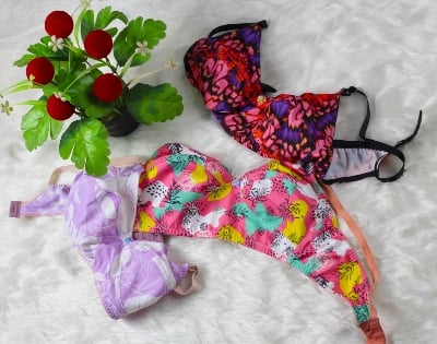Picture of 3 Pieces Combo Pack Women's Super Cotton Stitch Bra Non Padded Non-Wired Comfortable and Regular and Everyday  Use Bra|Women's Non Padded Full Cup Multicolor Flowers Printed Bra