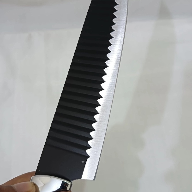 Picture of 6-Inch Kitchen Chef Knife – Stainless Steel Blade with Non-Stick Coating, Black PP Handle, High-Quality and Durable, Perfect for Precision Cutting, Made in China, 1 Piece Included.-Black