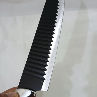 Picture of 6-Inch Kitchen Chef Knife – Stainless Steel Blade with Non-Stick Coating, Black PP Handle, High-Quality and Durable, Perfect for Precision Cutting, Made in China, 1 Piece Included.-Black