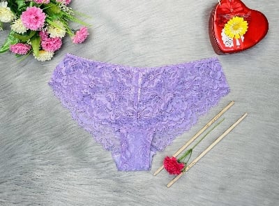 Picture of Lace Panties for Women Comfort Cotton Lace Half Back Coverage Panties,Low Waist Bikini Underwear CuteByte  Lace Thong Underwear for Women- 1PCS