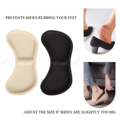 Picture of RetailCare®Extra Soft Heel Pads, Strong Self-Adhesive Heel Cushion Heel Grips for Women and Men Shoes, Prevent Blisters, Cuts, Slipping, and Pain, Shoes Too Big Inserts in Black and skin-3 PAIR