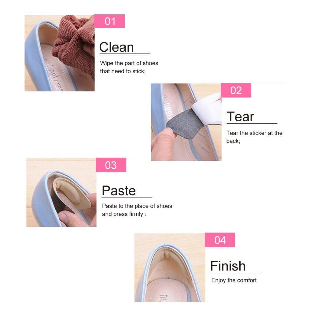 Picture of RetailCare®Extra Soft Heel Pads, Strong Self-Adhesive Heel Cushion Heel Grips for Women and Men Shoes, Prevent Blisters, Cuts, Slipping, and Pain, Shoes Too Big Inserts in Black and skin-3 PAIR