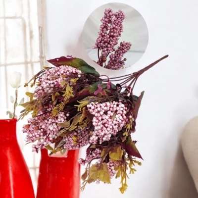 Picture of  Artificial Lavender Bouquet, 12-14 Multicolor Blooms per Stick, 1 Stick, 32x20 cm, Ideal for Home and Wedding Decoration, Made of PE and Plastic for Realistic and Long-Lasting Elegance. -Multicolor