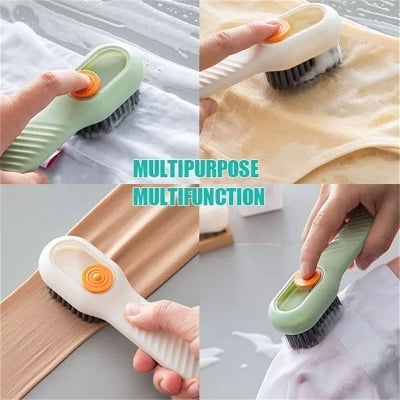 Picture of 1Pcs Multifunctional Liquid Shoe Brush, Liquid Adding Soft Fur Cleaning Brush, Multifunctional Shoe Brush with Liquid Box, Long Handle Automatic Liquid Adding Cleaning Brush