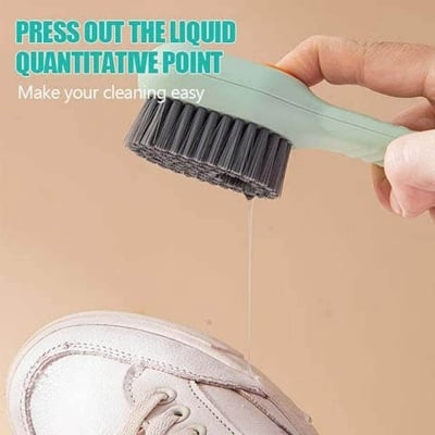 Picture of 1Pcs Multifunctional Liquid Shoe Brush, Liquid Adding Soft Fur Cleaning Brush, Multifunctional Shoe Brush with Liquid Box, Long Handle Automatic Liquid Adding Cleaning Brush