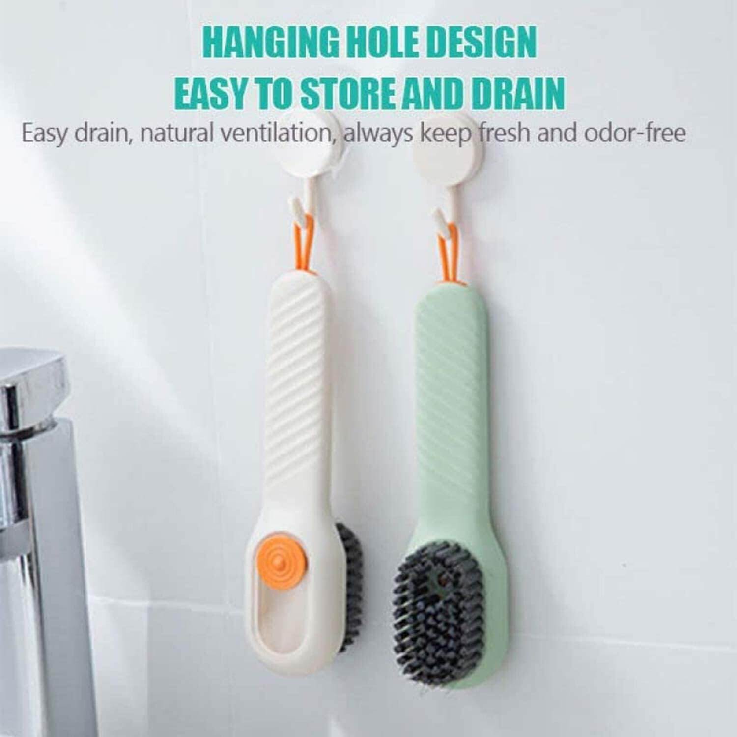 Picture of 1Pcs Multifunctional Liquid Shoe Brush, Liquid Adding Soft Fur Cleaning Brush, Multifunctional Shoe Brush with Liquid Box, Long Handle Automatic Liquid Adding Cleaning Brush