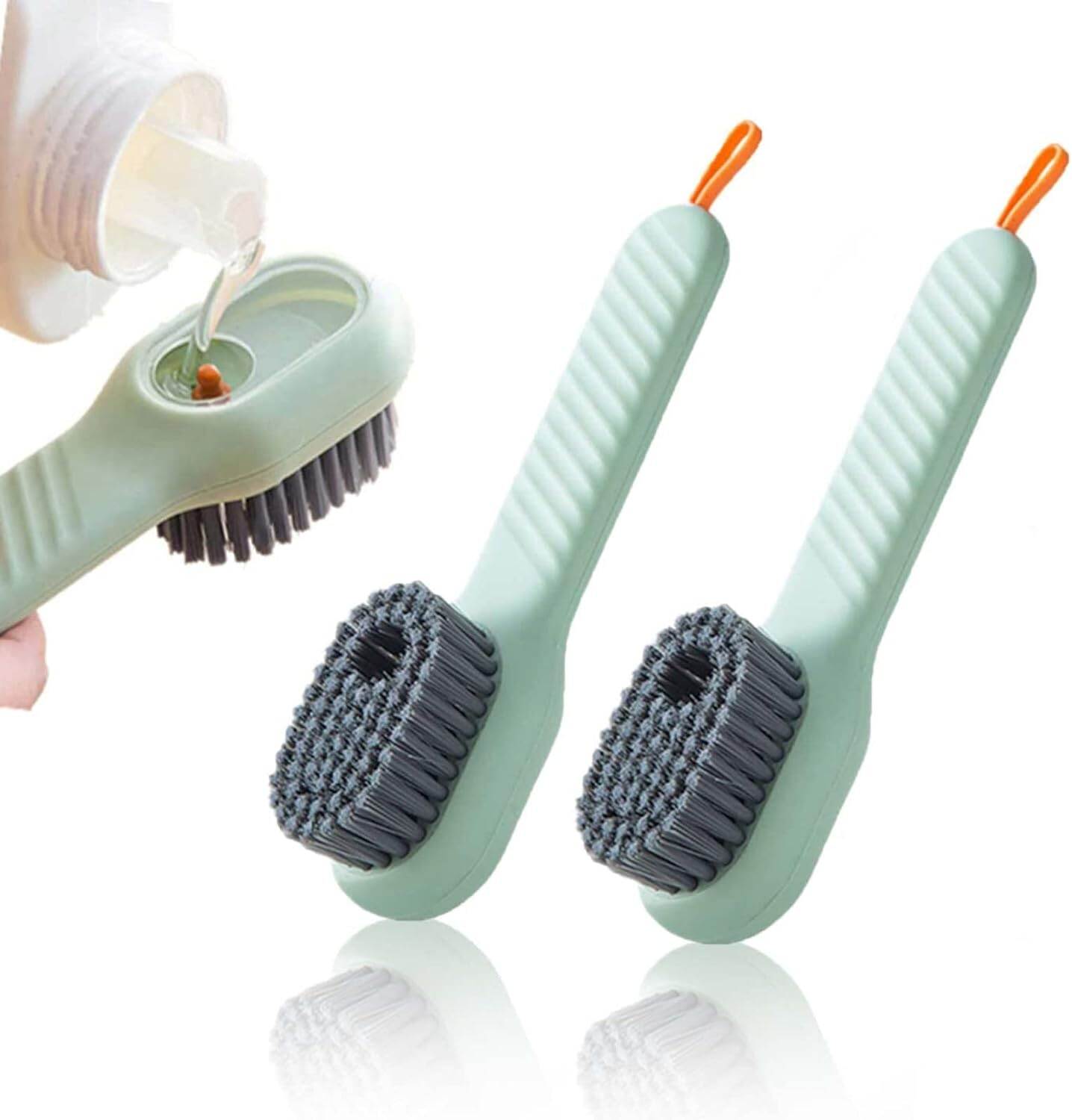 Picture of 1Pcs Multifunctional Liquid Shoe Brush, Liquid Adding Soft Fur Cleaning Brush, Multifunctional Shoe Brush with Liquid Box, Long Handle Automatic Liquid Adding Cleaning Brush