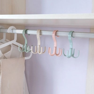 Picture of New Multi-Function 360 Degree Rotatable 4 Claw Hook Closet Hanging Organizer Storage Purse Rack Handbag Hanger Hook