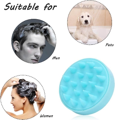 Picture of Hair Shampoo Brush,Hair Scalp Massager Shampoo Brush,Manual Head Scalp Massage Brush for Wet & Dry, Soft Silicone Bristles Care for The Scalp, Promote Hair Growth