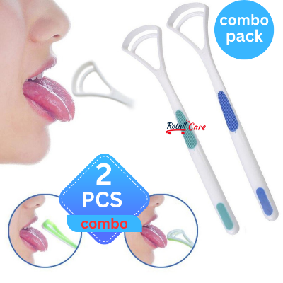 Picture of Retail Care 2 PCS COMBO Plastic Tongue Scraper Tongue Cleaner for Children Adults Tongue Scraper Tongue Cleaner for Oral Care Fresh Breath Comfortable & Safe