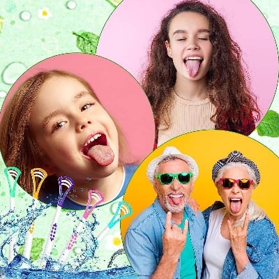 Picture of Retail Care 2 PCS COMBO Plastic Tongue Scraper Tongue Cleaner for Children Adults Tongue Scraper Tongue Cleaner for Oral Care Fresh Breath Comfortable & Safe