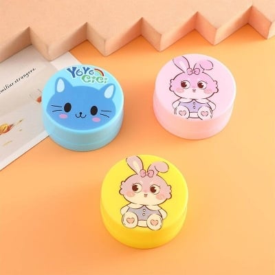Picture of Folding Cup With Lid Portable Reusable Plastic Water Cup Cartoon Collapsible Mouthwash Cup Travel Outdoor Drinking Cup Kids Cartoon Drinking Cup Portable Cartoon Printed Plastic Foldable Magic Cup Glass for kids Birthday Gift