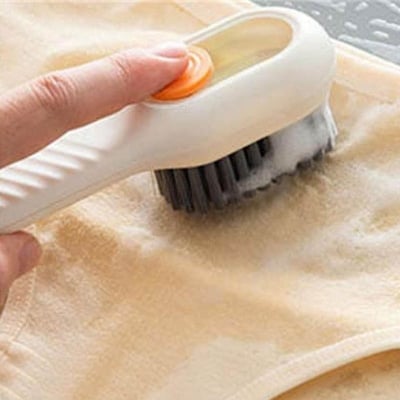 Picture of 1 Pcs Cleaning Brush For Shoes | Press Type Automatic Liquid Adding Brush - Press Type Cleaning Brush, Multifunctional Liquid Shoe Brush For Shoe Clothes Generic