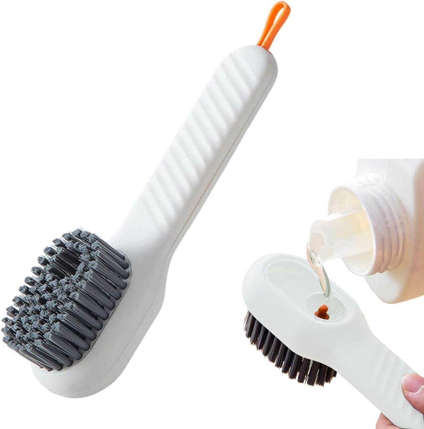 Picture of 1 Pcs Cleaning Brush For Shoes | Press Type Automatic Liquid Adding Brush - Press Type Cleaning Brush, Multifunctional Liquid Shoe Brush For Shoe Clothes Generic
