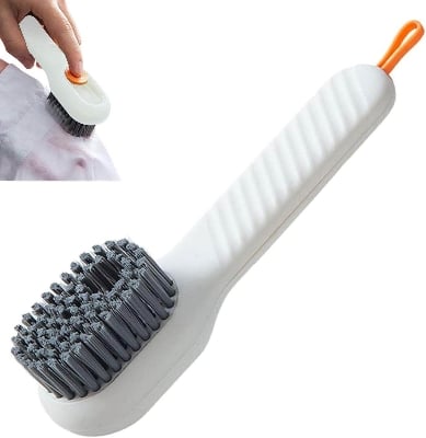 Picture of 1 Pcs Cleaning Brush For Shoes | Press Type Automatic Liquid Adding Brush - Press Type Cleaning Brush, Multifunctional Liquid Shoe Brush For Shoe Clothes Generic