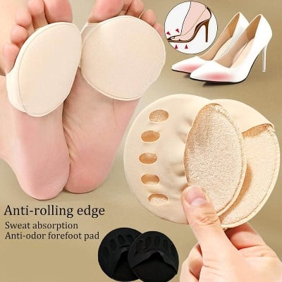 Picture of 1Pair Half Palm Five Finger Socks High Heels Sandals Half Forefoot Pad Split Toe Socks Separate Fingers Socks Women's Foot Socks