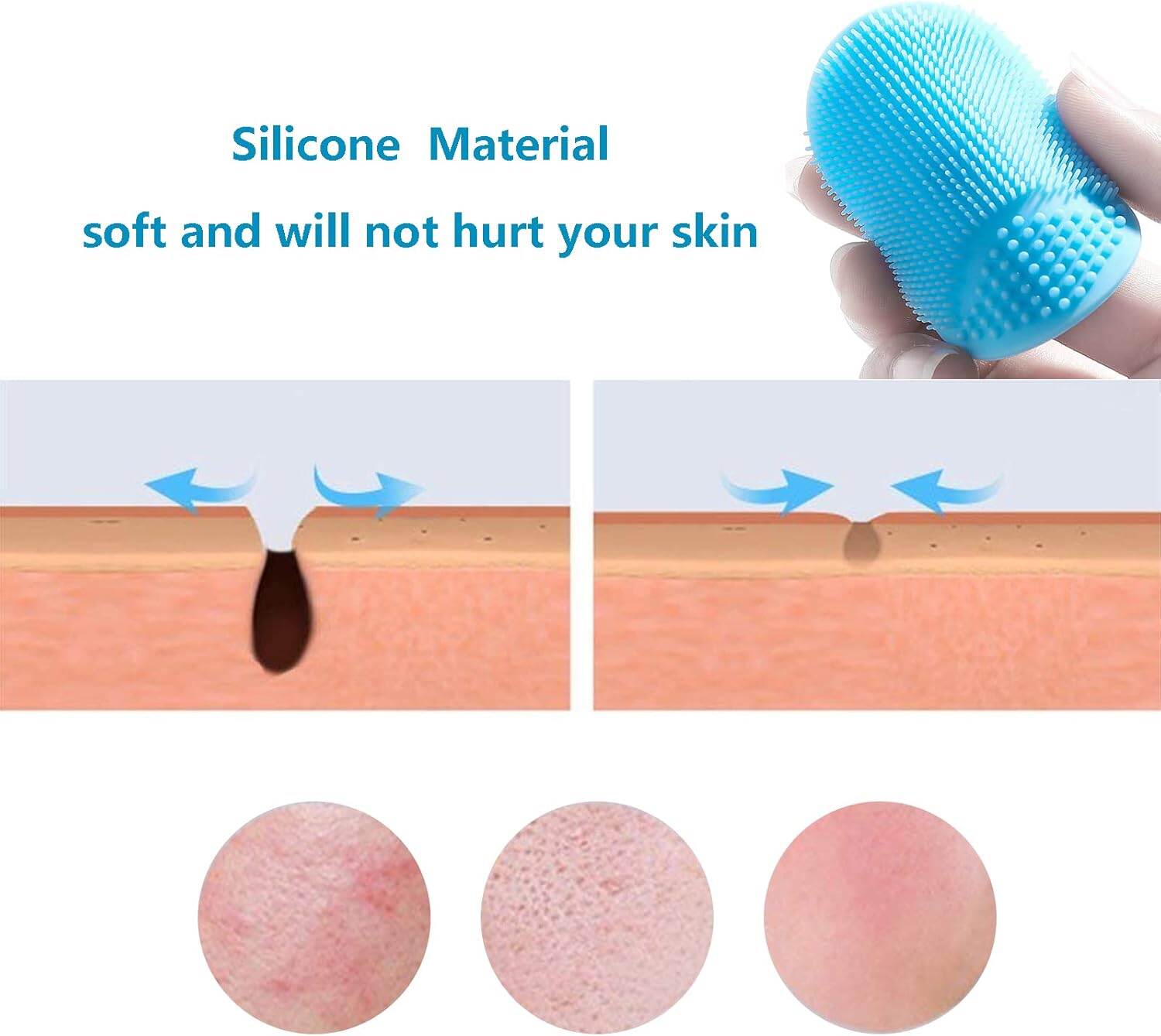 Picture of 2 Pcs Manual Silicones Scrubber Facial Cleansing Brush,1 Pcs Face Mask Brush for Skin Smoothing Cleaning