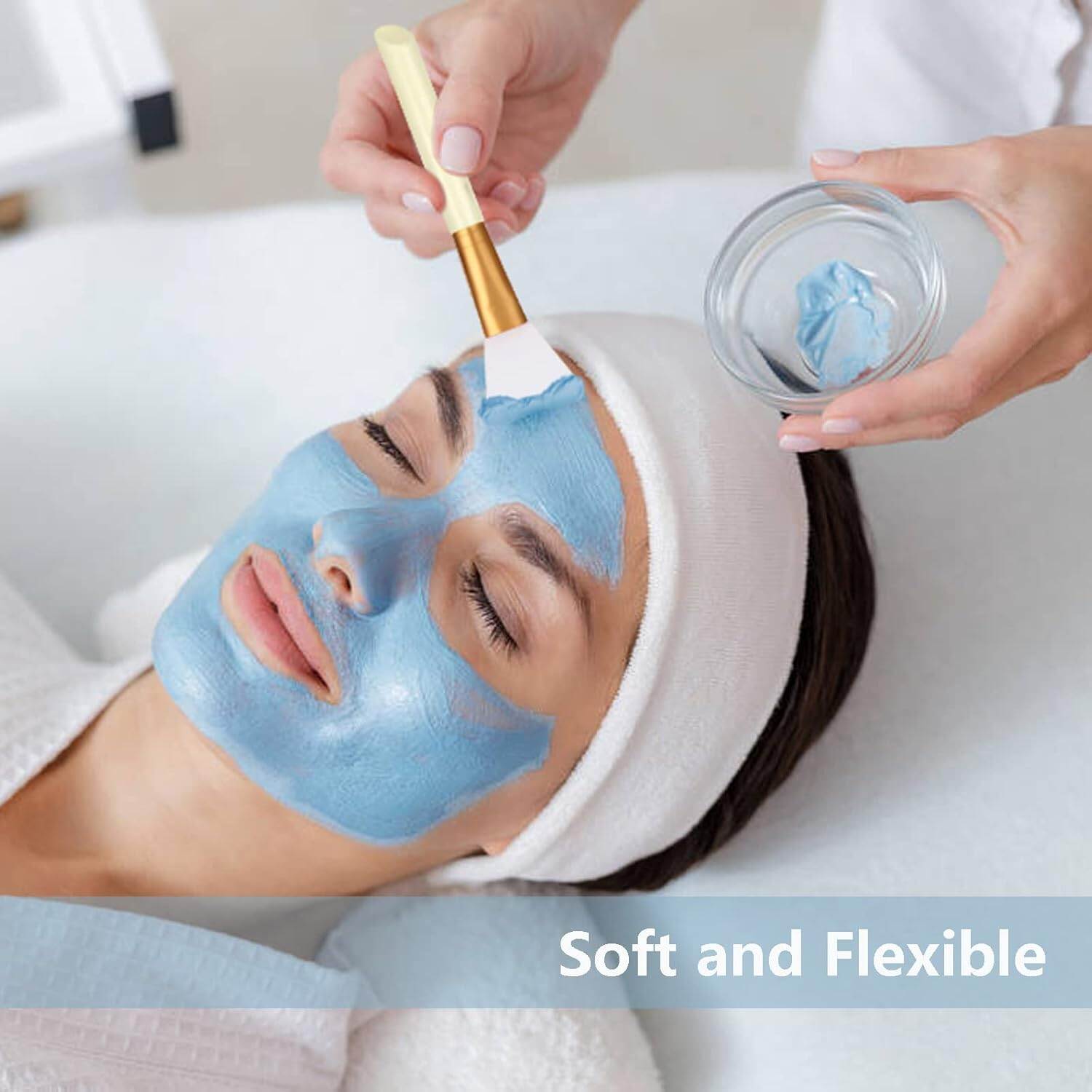Picture of 2 Pcs Manual Silicones Scrubber Facial Cleansing Brush,1 Pcs Face Mask Brush for Skin Smoothing Cleaning