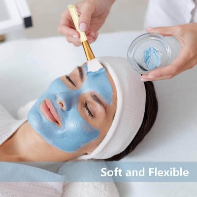 Picture of 2 Pcs Manual Silicones Scrubber Facial Cleansing Brush,1 Pcs Face Mask Brush for Skin Smoothing Cleaning