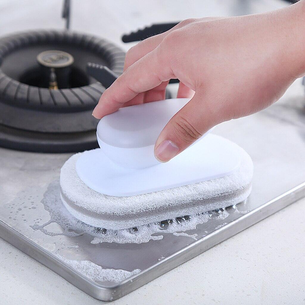 Picture of Sponge Dish Brush with Handle, Scrub Brush for Cleaning Kitchen and Washing Dishes, for Sink, Pots, Pans, Cleaning Brushes Tools Multi Function Cleaning Brush Scrub Brush with Handle Sponge Scrubber