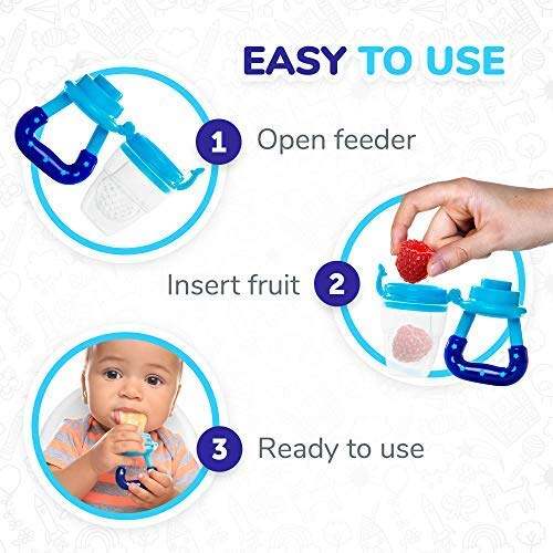 Picture of Fruit Feeder Pacifier - Infant Teething Toy Teether Silicone Fresh Food & Fruit Feeding nipple feeder Baby Food Feeder Soother Teether for Eating Fresh Fruit Vegetables Meat