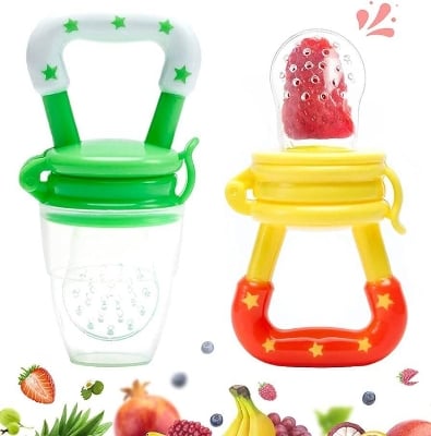 Picture of Fruit Feeder Pacifier - Infant Teething Toy Teether Silicone Fresh Food & Fruit Feeding nipple feeder Baby Food Feeder Soother Teether for Eating Fresh Fruit Vegetables Meat