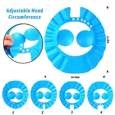 Picture of Baby Shower Cap, 1Pcs Adjustable Baby Shampoo Cap Waterproof Bath Cap for Baby Kids Children'S Ear Protection Bath Shower Cap
