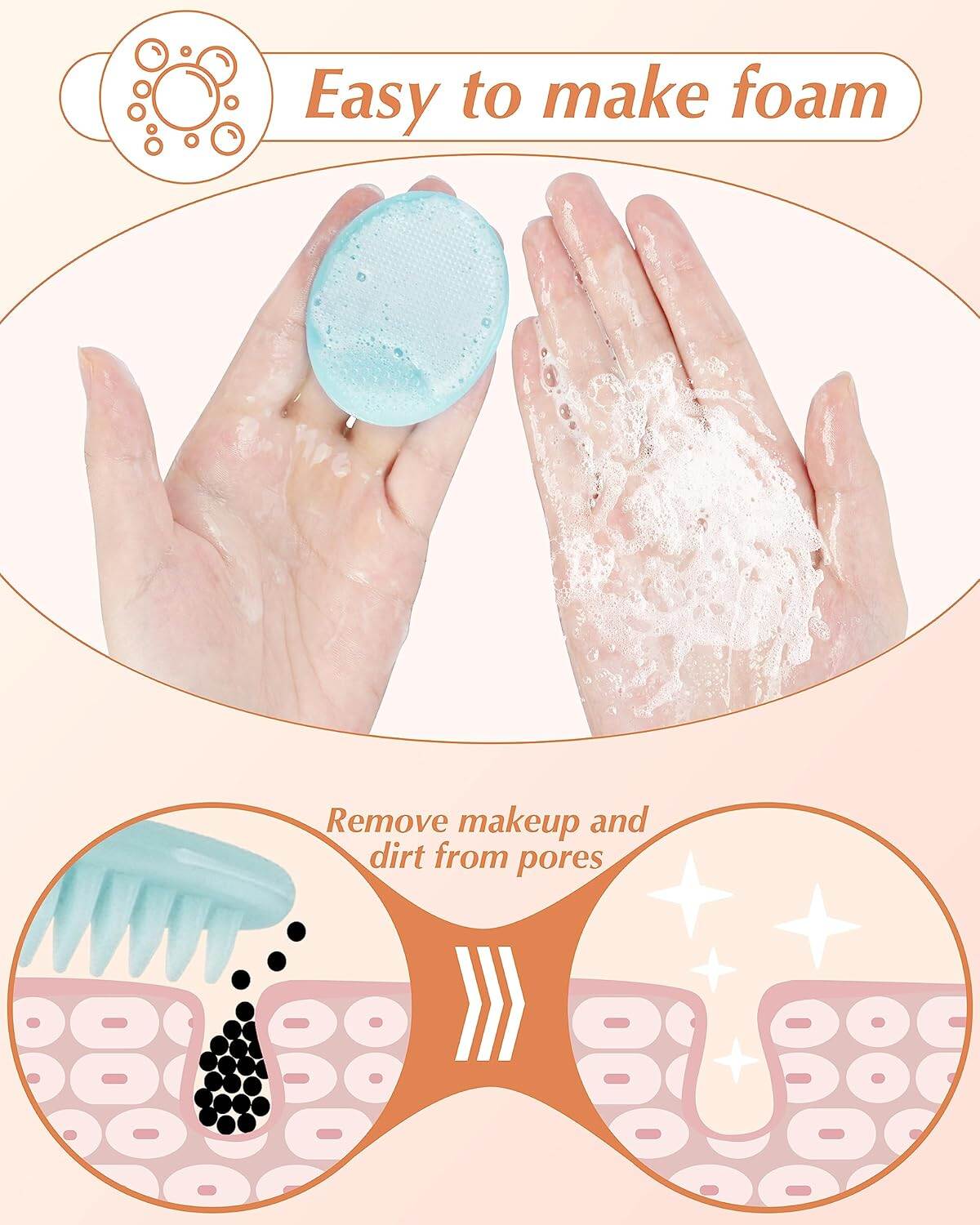 Picture of Face Scrubber,Soft Silicone Facial Cleansing Brush Pad Exfoliator Scrub Scrubby for Massage Pore Blackhead Removing Exfoliating-Unique Cool  Gift Present for Girl Sister Best Friend Women Precision Pore Cleansing Pad