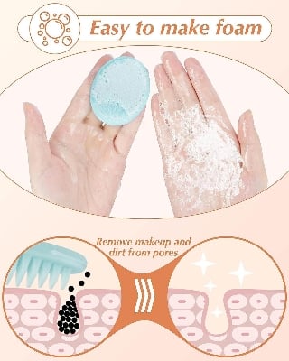 Picture of Face Scrubber,Soft Silicone Facial Cleansing Brush Pad Exfoliator Scrub Scrubby for Massage Pore Blackhead Removing Exfoliating-Unique Cool  Gift Present for Girl Sister Best Friend Women Precision Pore Cleansing Pad