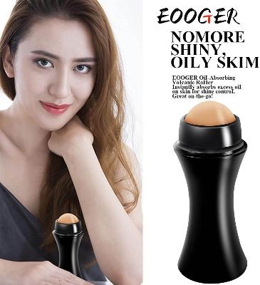 Picture of Oil-Absorbing Volcanic Stone Face Roller Oil-Absorbing Volcanic Stone Face Roller, Reusable Facial Skincare Tool Oil Control Roller for Oily Skin Care, Oil-Absorbing Face Roller with Makeup Sponge to Remove Excess Shine
