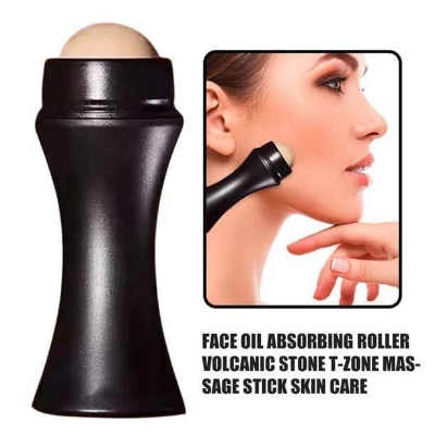 Picture of Oil-Absorbing Volcanic Stone Face Roller Oil-Absorbing Volcanic Stone Face Roller, Reusable Facial Skincare Tool Oil Control Roller for Oily Skin Care, Oil-Absorbing Face Roller with Makeup Sponge to Remove Excess Shine