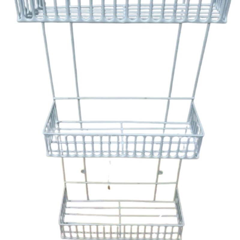 Picture of  Durable Iron Wall Rack – 3-Layer Square Design for Kitchen, White Finish, Easy Installation, Organizer for Accessories – 1 Pc -White