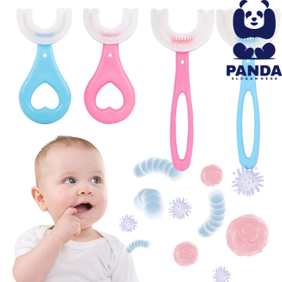 Picture of U-Shaped Toothbrush For Kids Food Grade Soft Silicone Brush Head Oral Teeth Cleaning Tools for Children- Multicolour