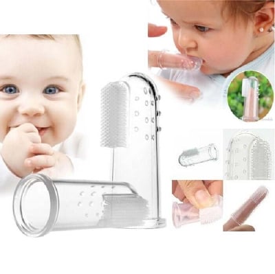 Picture of Baby Finger Toothbrush - Silicone Baby Toothbrush with - Toddler Training Toothbrush - Newborn Oral Massager - Easy Oral Hygiene for Kids