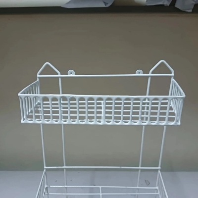 Picture of  White 3-Layer Square Rack – Wall Hanging Design for Kitchen, Durable Iron Material, Easy Setup, Perfect for Accessories – 1 Pc -White
