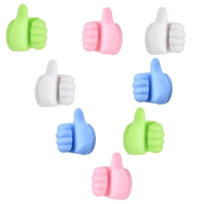 Picture of Thumb Wall Hook,Silicone Wall Hook Creative Thumbs Up Shape Wall Hook, Multifunctional Thumb Hook Holder Cable Clip Organizer Key Hook Wall Hangers (10 Pcs, Multicolor)