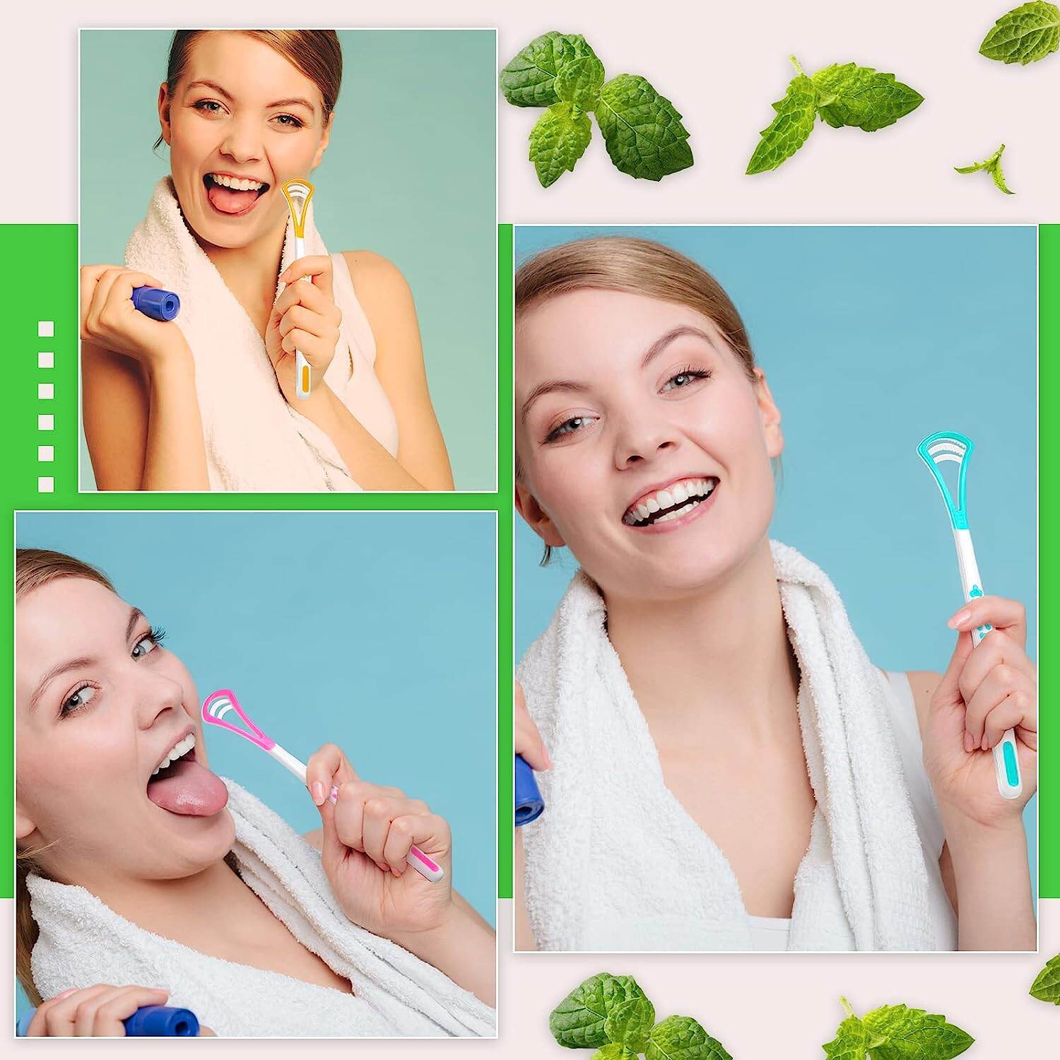 Picture of Tongue Scraper Silicone Brush Cleaning Food Oral Care To Keep Fresh Breath tongue scraper and mouth wash1pcs