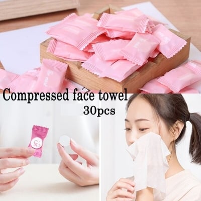 Picture of Disposable Facial Tissues Compressed Face Towels Outdoor Camping Travel Washcloth Magic Tablet Wet Facial Tissue Suitable For Sensitive Skin